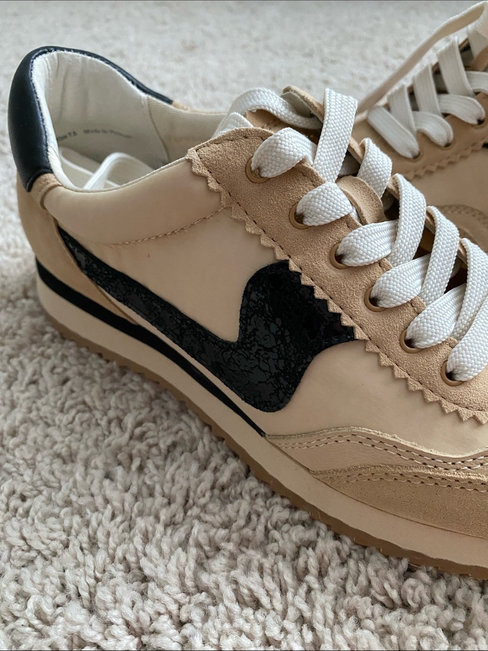 Dolce Vita Beige and Black Retro Sneakers - Picture 3 of 9